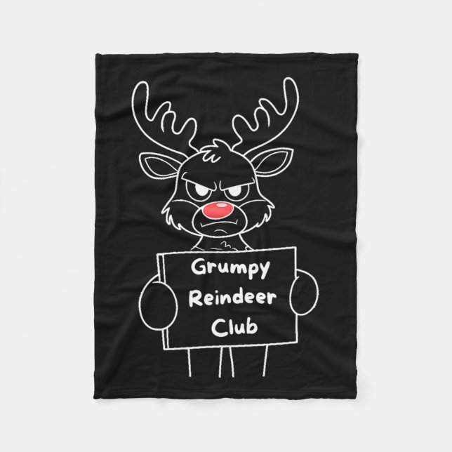 Funny Merry Christmas Mpy Reindeer Club Festive Re Fleece Blanket (Front)