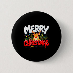 Funny Merry Christmas Reindeer Xmas Family Men &am 6 Cm Round Badge