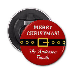 Funny Merry Christmas Santa Claus suit custom Bottle Opener