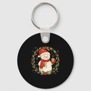 Funny Merry Christmas Snowman Coffee Gingerbread W Key Ring