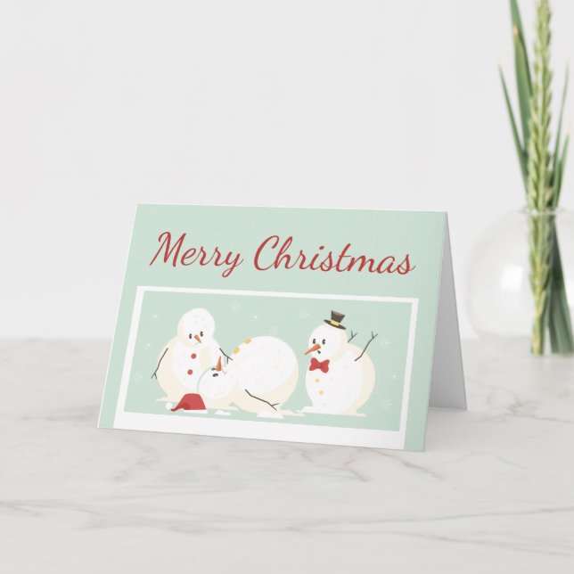 Funny Merry Christmas Snowman Humour Card (Front)