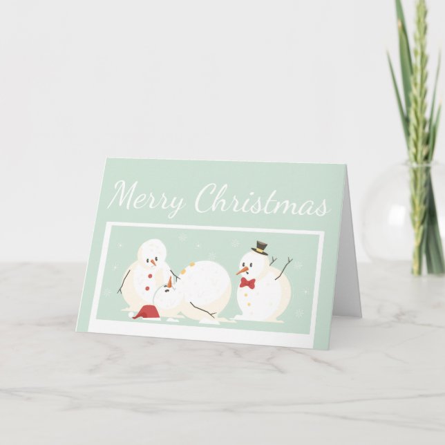 Funny Merry Christmas Snowman Humour Card (Front)