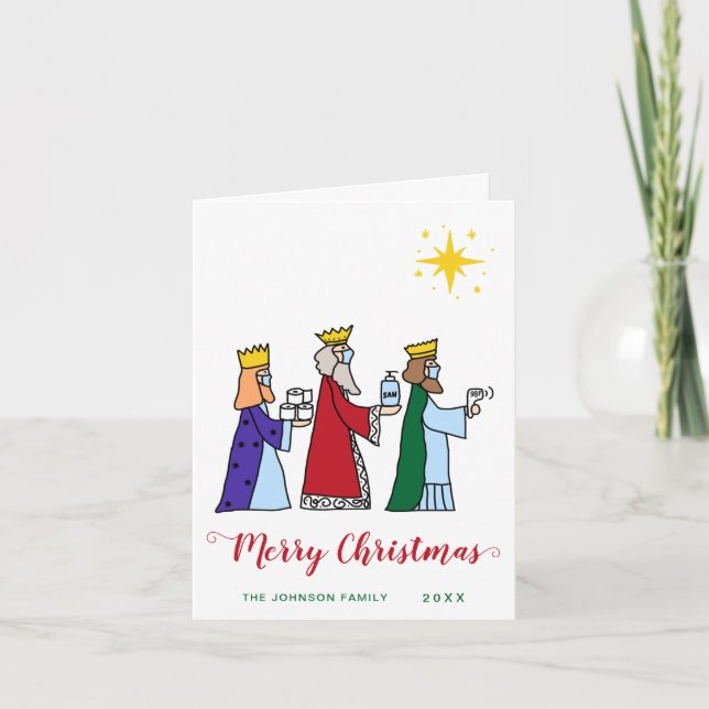 Funny Merry Christmas Three Kings Greeting Holiday Card (Front)