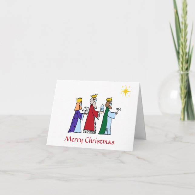 Funny Merry Christmas Three Kings Greeting Holiday Card (Front)