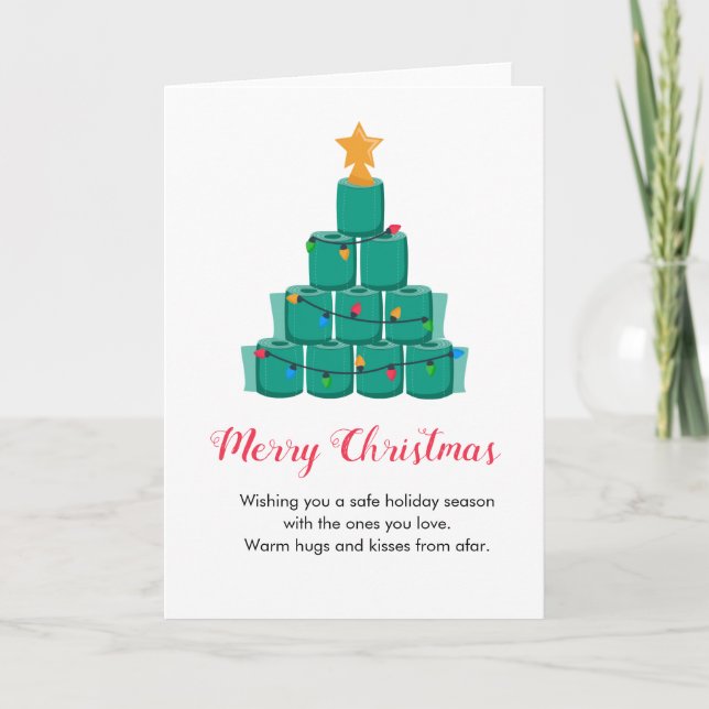 Funny Merry Christmas Tree Toilet Paper Roll Card (Front)