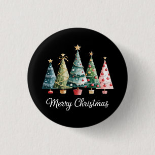 Funny Merry Christmas Trees Bow Santa Family Essen 3 Cm Round Badge