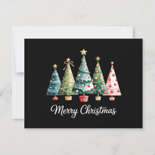 Funny Merry Christmas Trees Bow Santa Family Essen Magnetic Invitation