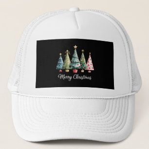 Funny Merry Christmas Trees Bow Santa Family Essen Trucker Hat
