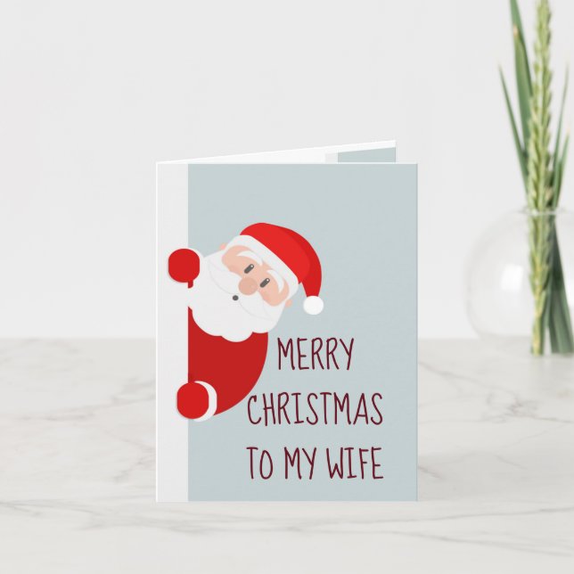 Funny Merry Christmas Wife Nice List Card (Front)
