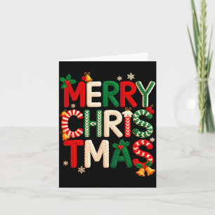 Funny Merry Christmas Yarn Crochet Knitting Quilte Card