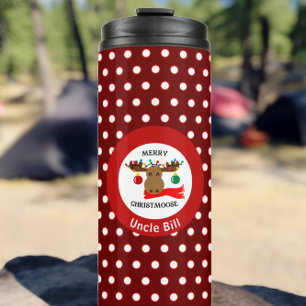 Funny Merry Christmoose Personalised Holiday Thermal Tumbler