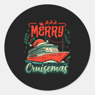Funny Merry Cruisemas Holiday Cruise Vacation  Classic Round Sticker