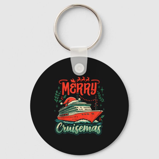 Funny Merry Cruisemas Holiday Cruise Vacation  Key Ring (Front)