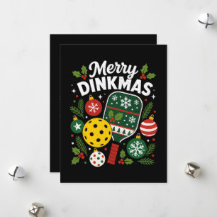Funny Merry Dinkmas Pickleball Christmas Player Holiday Card