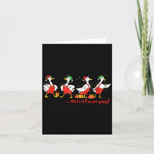 Funny Merry Duckmas Quackmas Pajama Duck Christmas Card (Front)