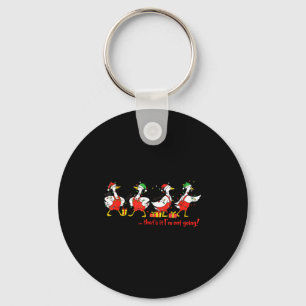 Funny Merry Duckmas Quackmas Pajama Duck Christmas Key Ring