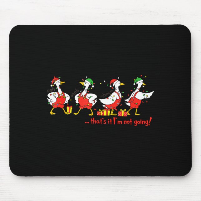 Funny Merry Duckmas Quackmas Pajama Duck Christmas Mouse Mat (Front)
