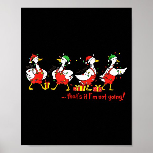 Funny Merry Duckmas Quackmas Pajama Duck Christmas Poster (Front)