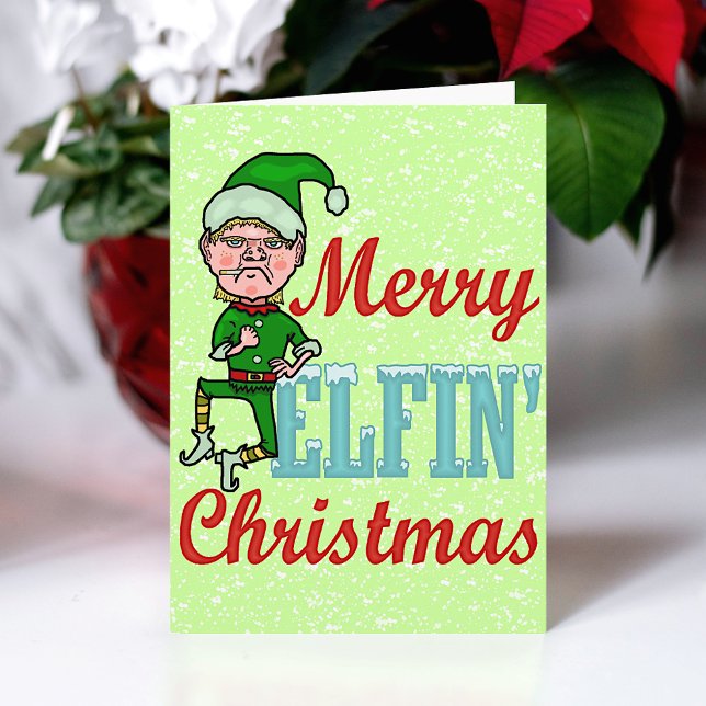 Funny Merry Elfin Christmas Bah Humbug Holiday Card (Creator Uploaded)