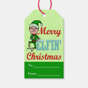 Funny Merry Elfin Christmas Bah Humbug Holiday Gift Tags