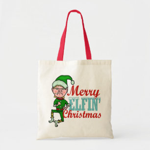 Funny Merry Elfin Christmas Bah Humbug Tote Bag