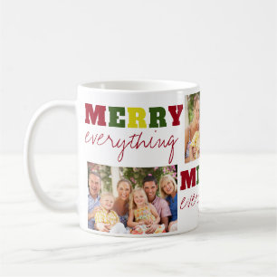 Funny Merry Everything 3 Photo Christmas Holiday Coffee Mug