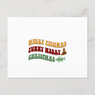 Funny Merry Fishmas Merry Christmas Holiday Postcard