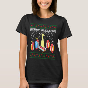 Funny Merry Glizzmas Hot Dogs Family Group Ugly Ch T-Shirt