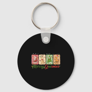 Funny Merry Goosemas Christmas Duck Silly Goose Me Key Ring