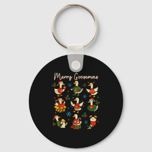 Funny Merry Goosemas Cute Xmas Goose Lovers Men Wo Key Ring