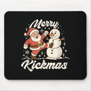 Funny Merry Kickmas Christmas Karate Jiu Jitsu Mouse Mat