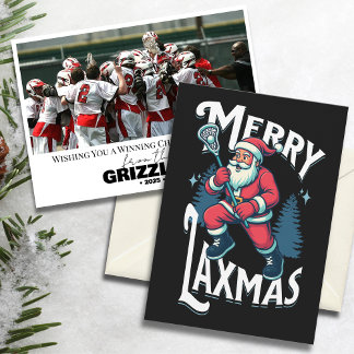 Funny Merry Laxmas Lacrosse Team Christmas Card