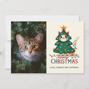 Funny Merry Meowy Christmas  Photo  Card