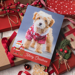 Funny Merry Pet Cute Dog Christmas Holiday Card