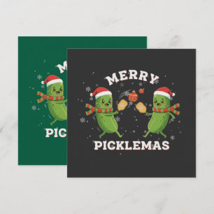  Funny Merry Picklemas Cute Christmas Pickleball  Invitation