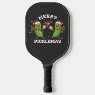 Funny Merry Picklemas Cute Christmas Pickleball Paddle
