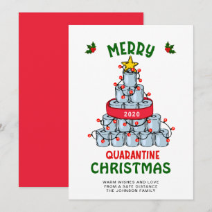Funny Merry Quarantine Christmas Greeting Holiday Card