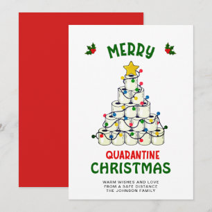 Funny Merry Quarantine Christmas Greeting Holiday Card