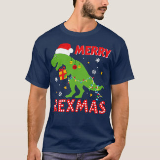 Funny merry rexmas with trex dinosaur for kids chr T-Shirt