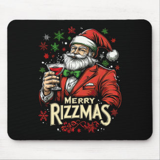 Funny Merry Rizzmas Santa Christmas Mouse Mat