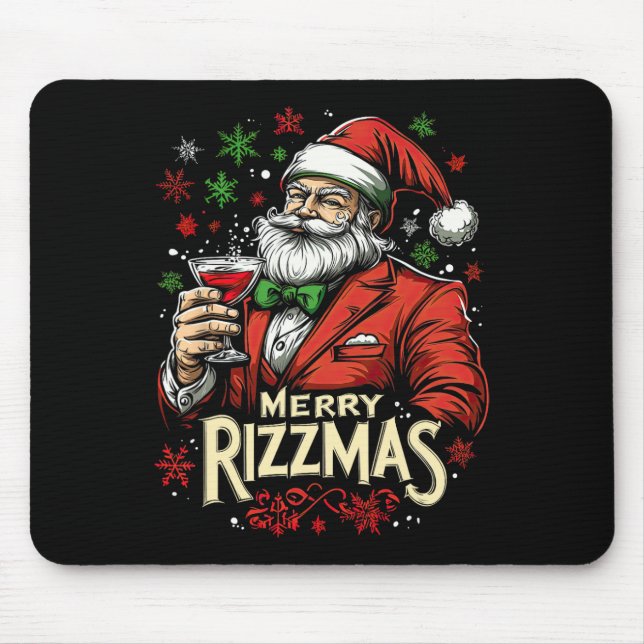 Funny Merry Rizzmas Santa Christmas  Mouse Mat (Front)