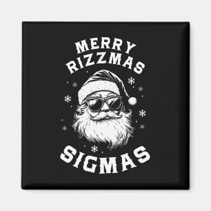 Funny Merry Rizzmas Sigmas Kids Teens School Chris Magnet