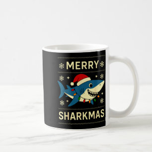 Funny Merry Sharkmas Christmas Shark Humor Coffee Mug