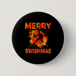 Funny Merry Swishmas Ugly Christmas Basketball Pla 6 Cm Round Badge