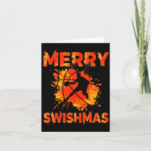 Funny Merry Swishmas Ugly Christmas Basketball Pla Card