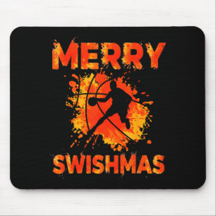 Funny Merry Swishmas Ugly Christmas Basketball Pla Mouse Mat