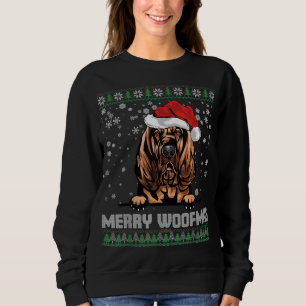 Funny Merry Woofmas Bloodhound Christmas Dog Lover Sweatshirt