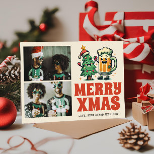 Funny Merry Xmas Groovy Photo Christmas  Card