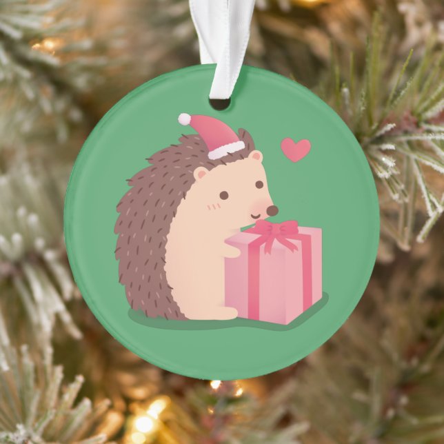 Funny Messy Merry Christmas Hedgehog Kids Room Orn Ornament (Tree)