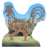 Funny Metal Chicken Rooster Standing Photo Sculpture<br><div class="desc">Add a bit of quirky charm to your space with this small and silly metal chicken statue, inspired by a photo taken in Pollenca, Mallorca, Spain. The design captures the playful spirit of the original photo, featuring a rooster with exaggerated features and a fun, whimsical stance. Perfect for adding a...</div>